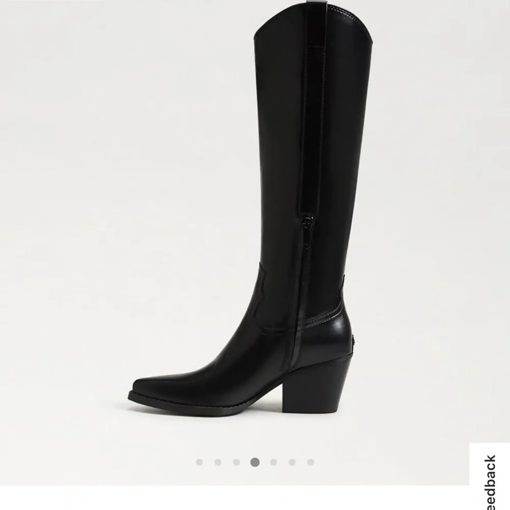 Sam Edelman Black Knee-High Western Block Heel Boot size 10 m